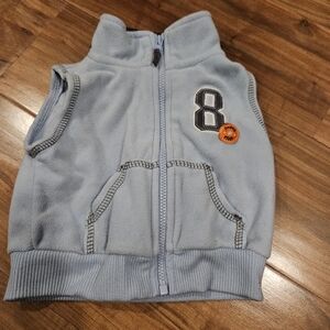 Carter's 6 month baby Blue Fleece Vest with Number Patch